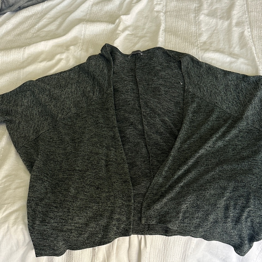 Women's GreenOpen-Front Sweater